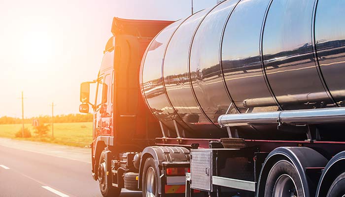 Commercial Tanker Truck on Road